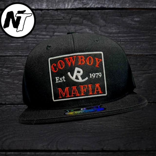 RIP- BLACK FLAT BILL FITTED SIZE 8 AND 8 1/4 HATS - Noggin Toppers Apparel
