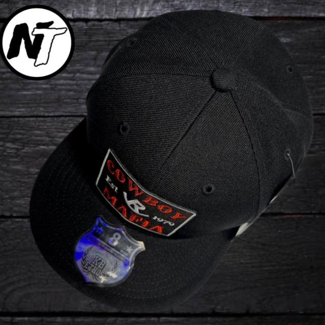 RIP- BLACK FLAT BILL FITTED SIZE 8 AND 8 1/4 HATS - Noggin Toppers Apparel